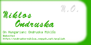 miklos ondruska business card